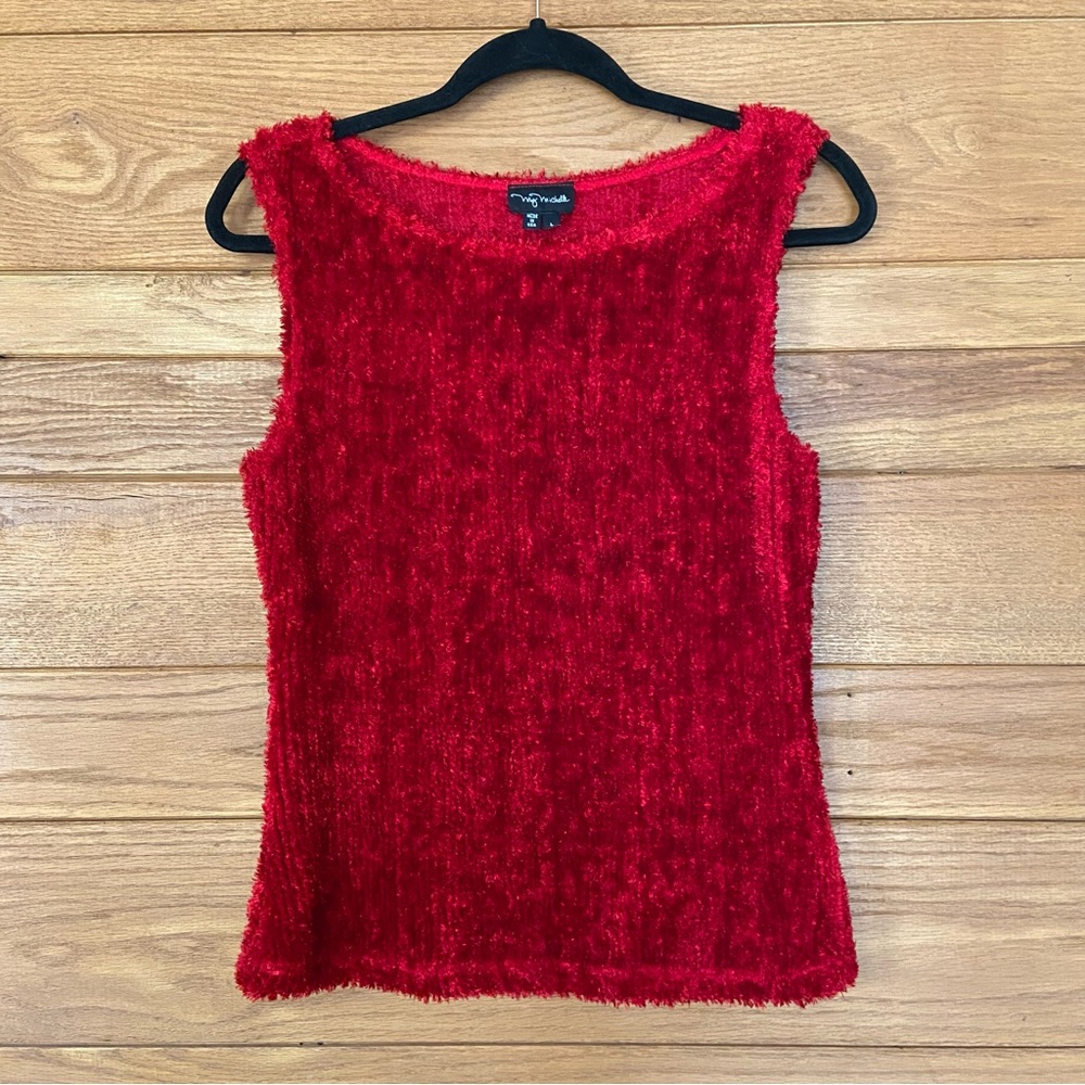Vintage Y2K 90s My Michelle red fuzzy chenille tank top